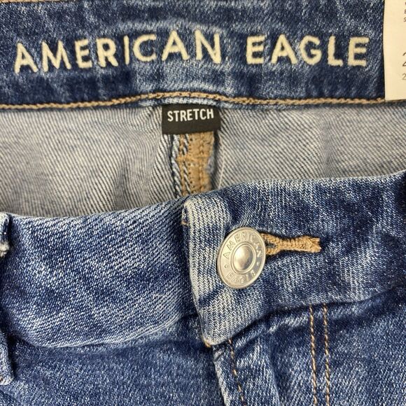 American Eagle Womens 2L Curvy Mom Jeans High Rise Blue Stretch Denim New Y2K - Picture 8 of 16
